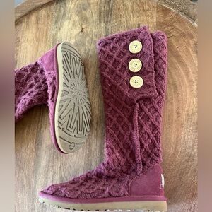Ugg 6 Cardy 3066 tall lattice sweater knit boots